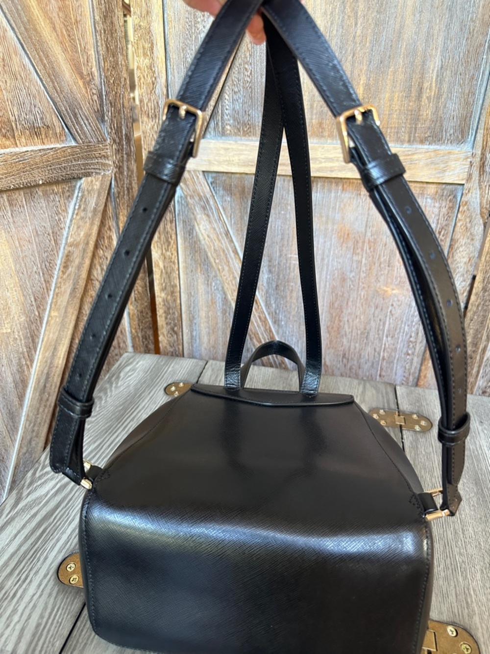Kate Spade Black Saffiano Leather Backpack - Picture 15 of 15